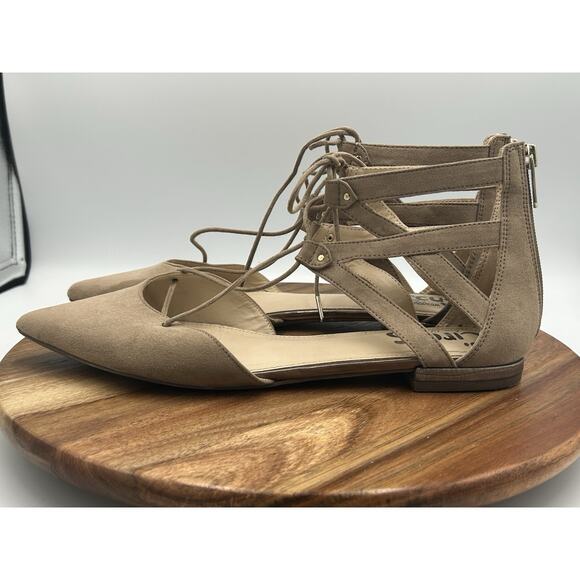 Circus by Sam Edelman Sandals Sz 8.5 Tan Pointed Toe Gladiator Lace Up Strappy - Picture 5 of 10